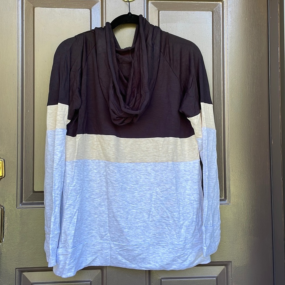 Market & Spruce Colorblocked French Terry Hoodie, Size L - Picture 4 of 7